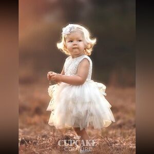 Brand New/Never worn Cupcake Couture Flower girl dress 12/18M